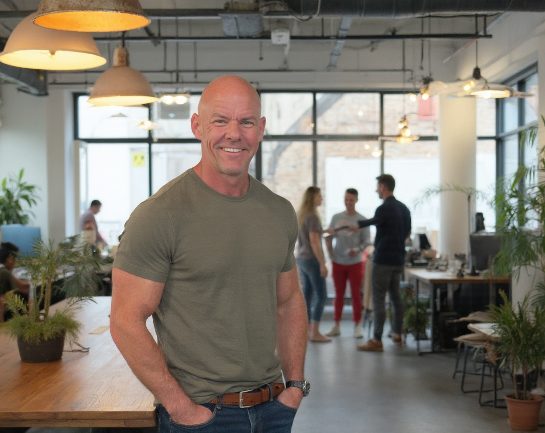 Ken Lundin in a casual office setting — approachable, experienced, and ready to work